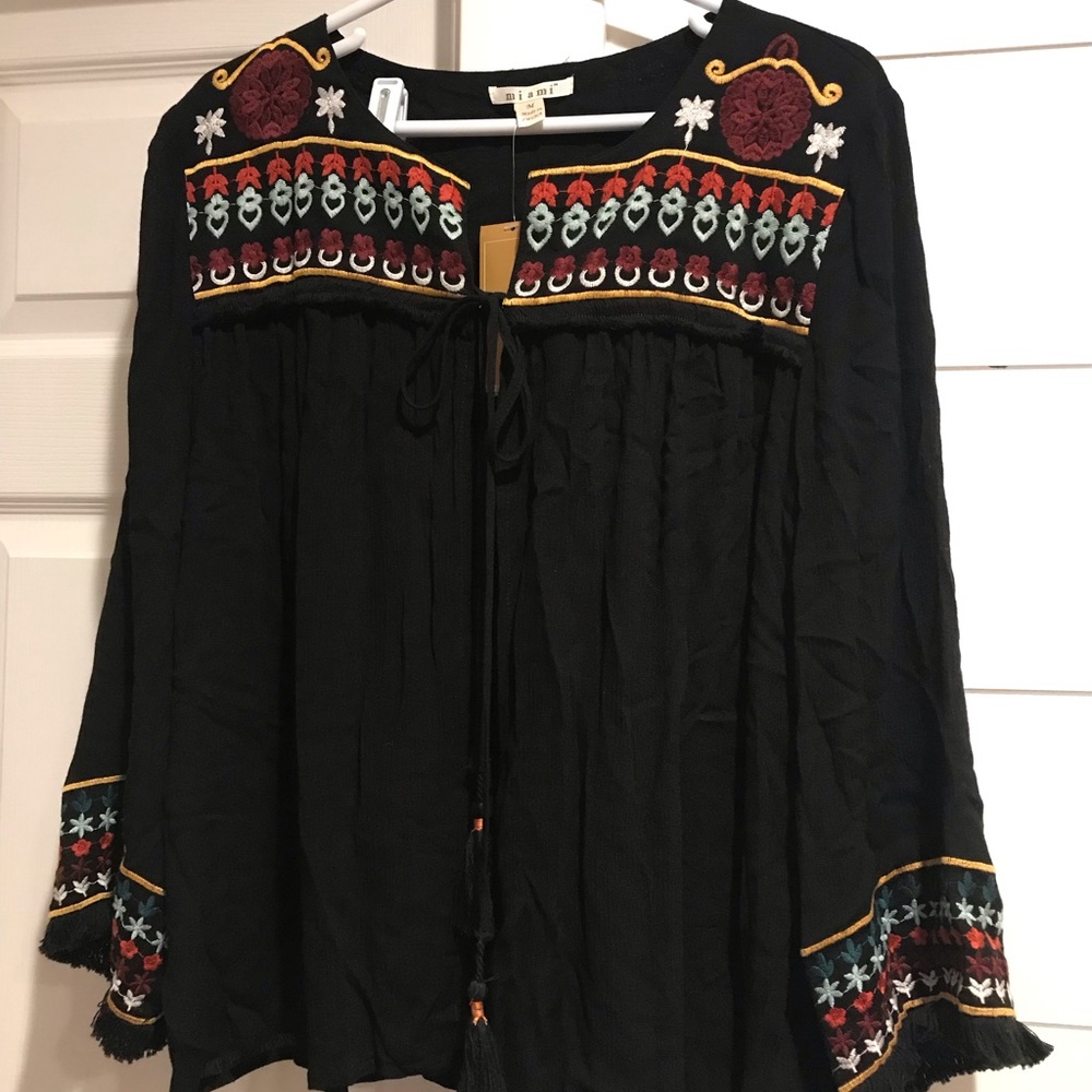 Boho Black Tie Tunic